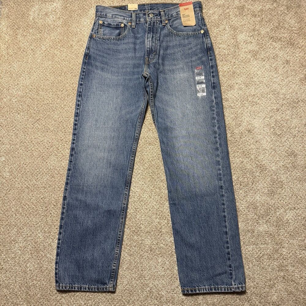 Levi's 555 Men's Relaxed Straight Leg Jeans Size 31 x 32 Medium Wash Blue NWT